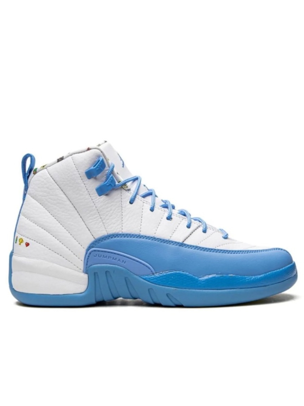 Nike Air Jordan 12 Retro DQ4365-114 Blue White GS Shoes Size 6Y 'Emoji' - Picture 1 of 12